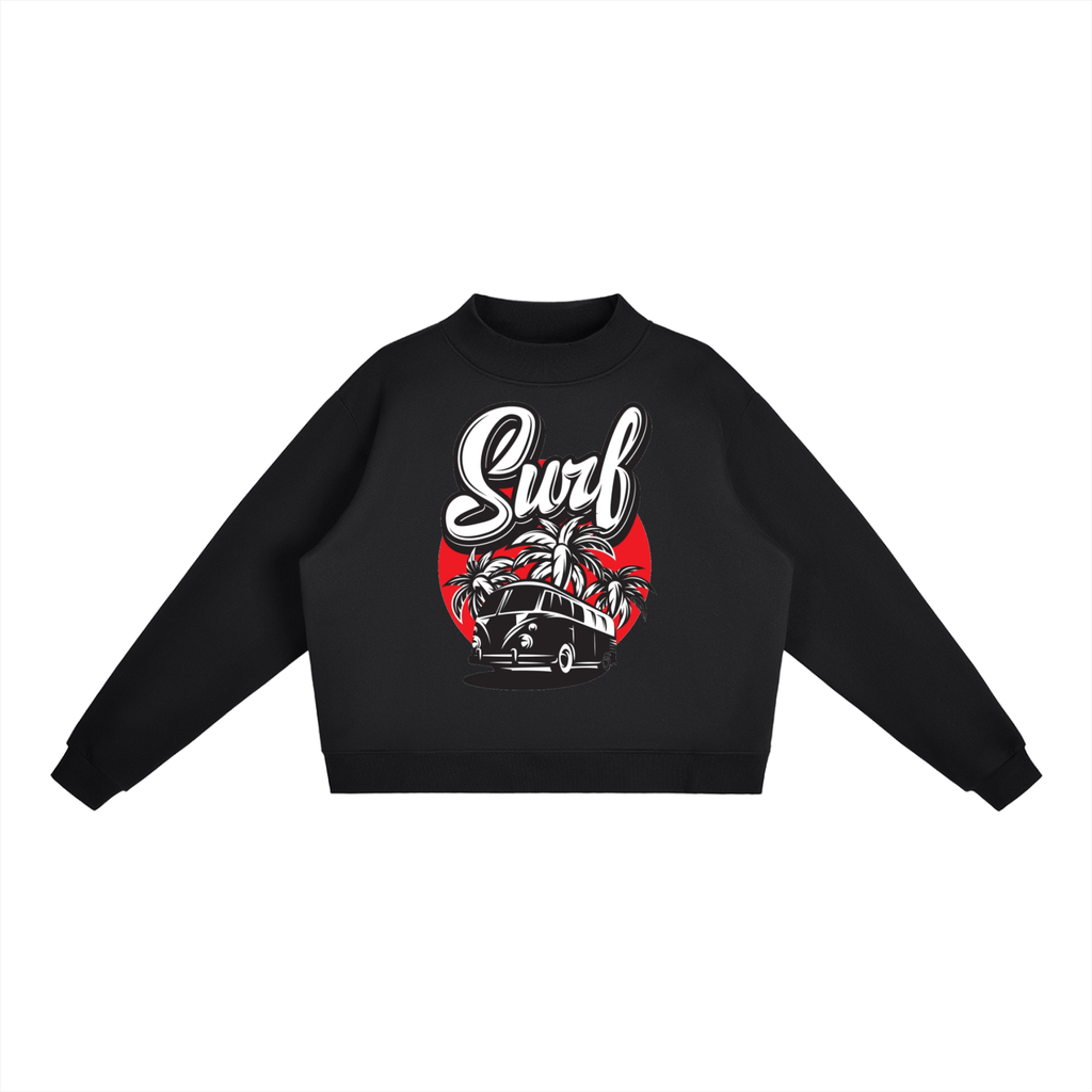 Pruzora, Fleece Mock,Mock-Neck Crew Sweatsh