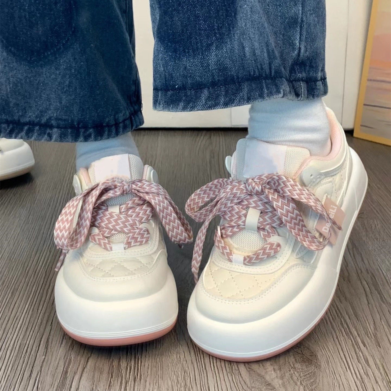 Retro Hong Kong Style Thick Sole Casual Board Shoes For Women