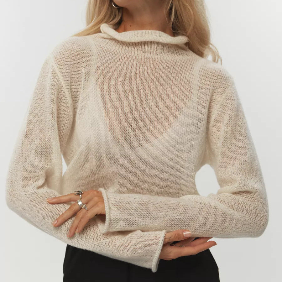 Hollow Out Sweater Women  INS Style Soft Loose Knit Long Sleeve Cover-Up