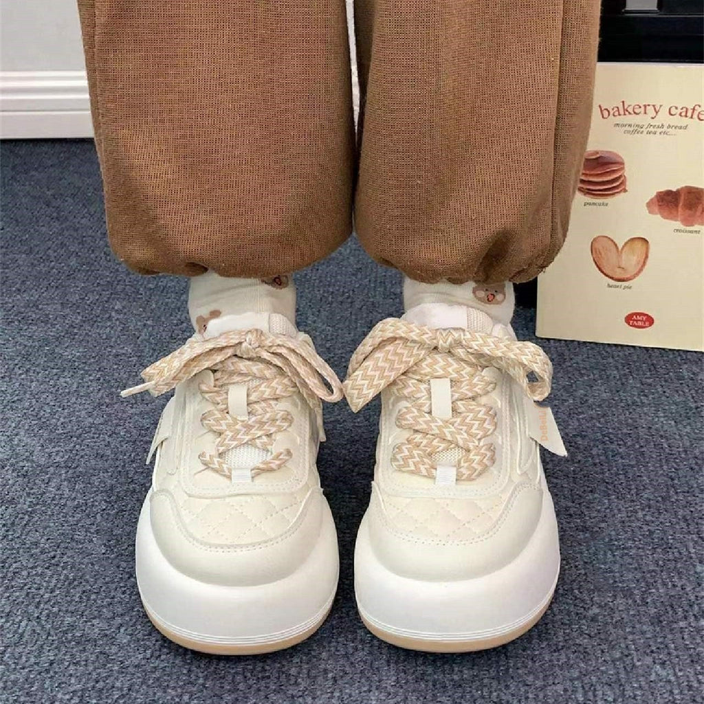 Retro Hong Kong Style Thick Sole Casual Board Shoes For Women