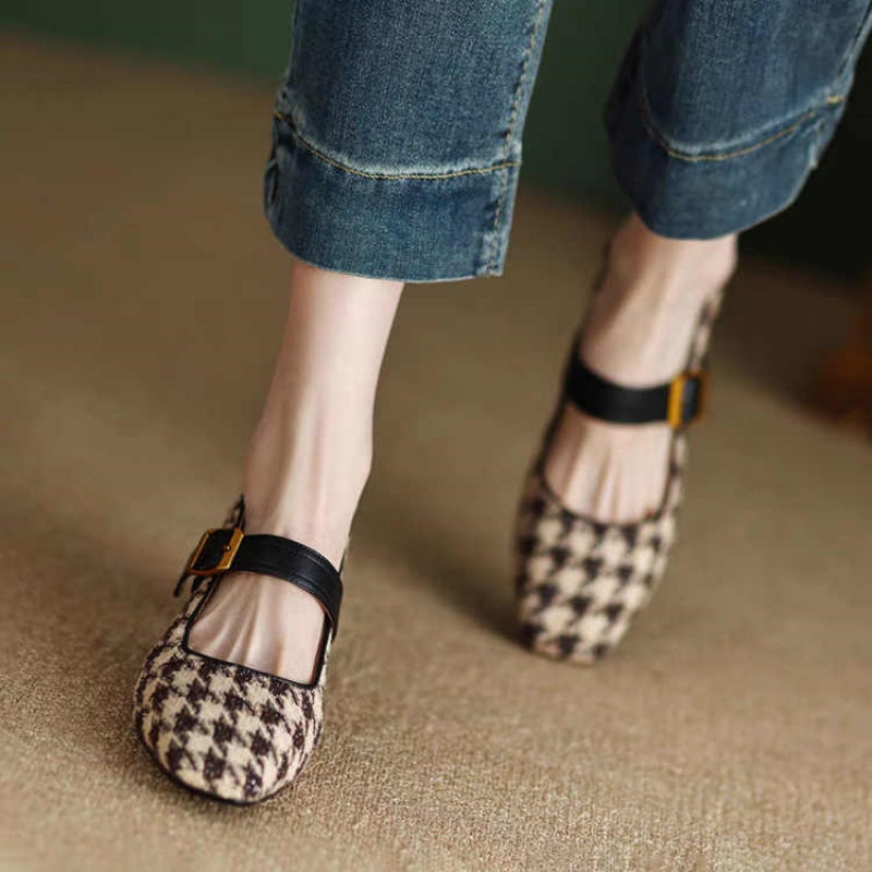 Retro Mary Jane Shoes With A Single Buckle For Women