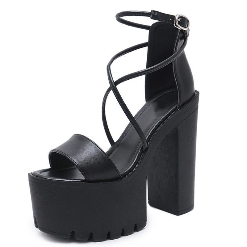 Nightclub Dj Bar Performance Shoes Cross Strap Sandals For Women