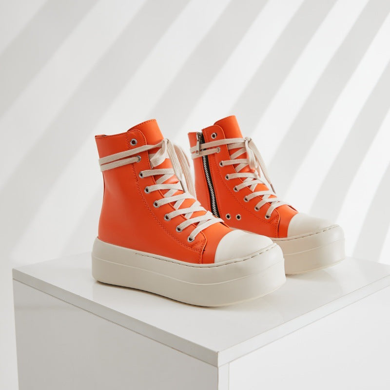 Fashionable Retro Candy-colored High-top Shoes For Women