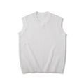 Solid Color Sleeveless Knit Vest Sweater Men Loose Outerwear Layered Top