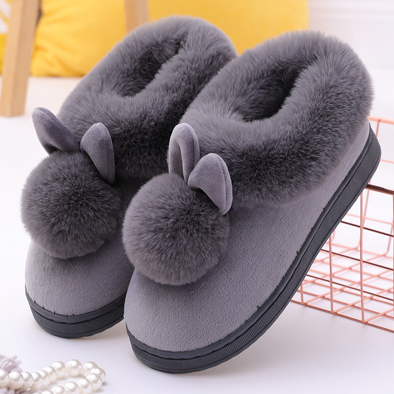 Long Ear Single Ball Cotton Shoes For Men And Women