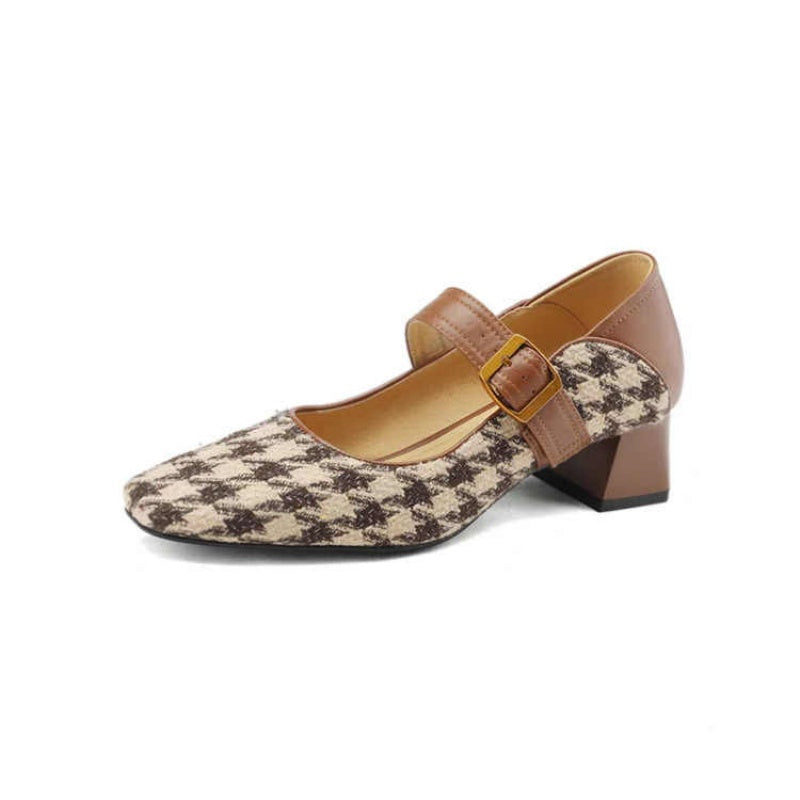 Retro Mary Jane Shoes With A Single Buckle For Women