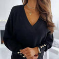 Spring New Long Sleeve Knitted Sweater Women V-neck Jumper Sweaters for Women Button Loose Office Lady Casual Pullover