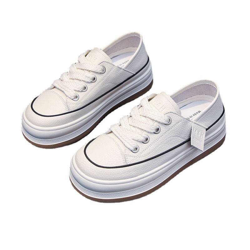 Simple And Versatile Casual Thick Soled Canvas Shoes For Women