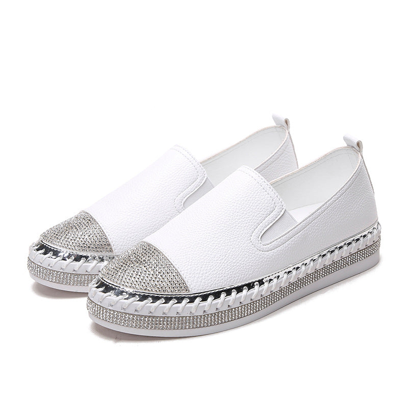 White Shoes For Women Slip-on Pregnant Women Loafers Thick Sole All-matching