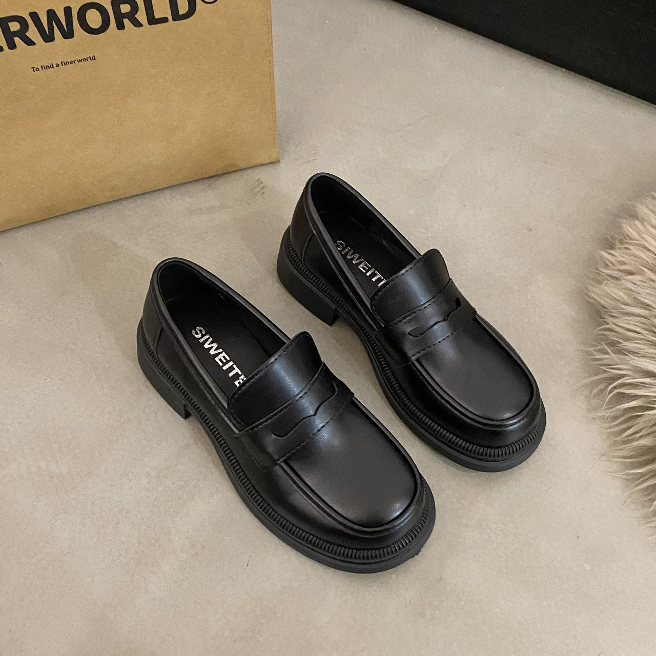 New Vintage Springfall Casual Preppy-style Leather Shoes For Women