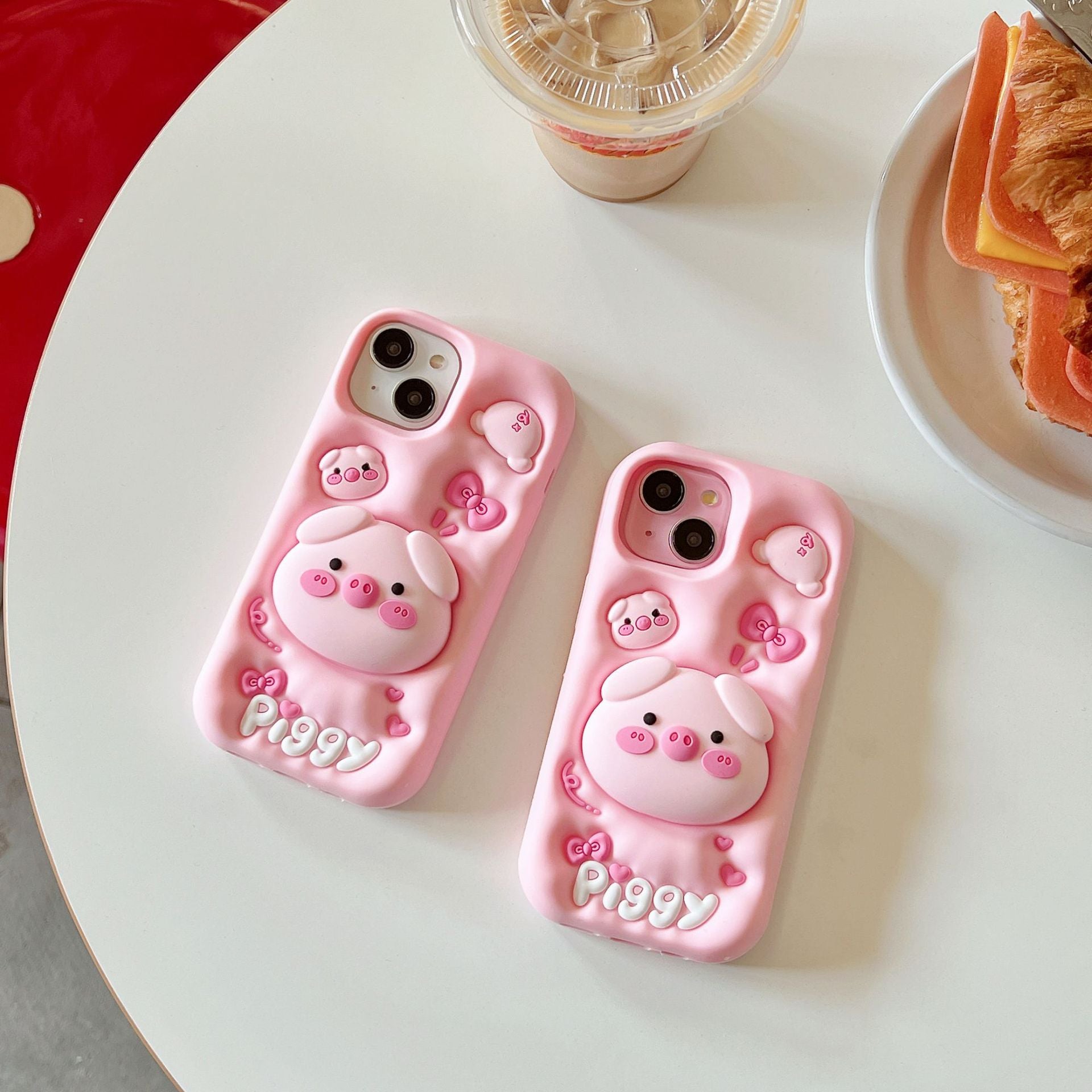 Custodia Protettiva con Supporto Design Maialino Rosa