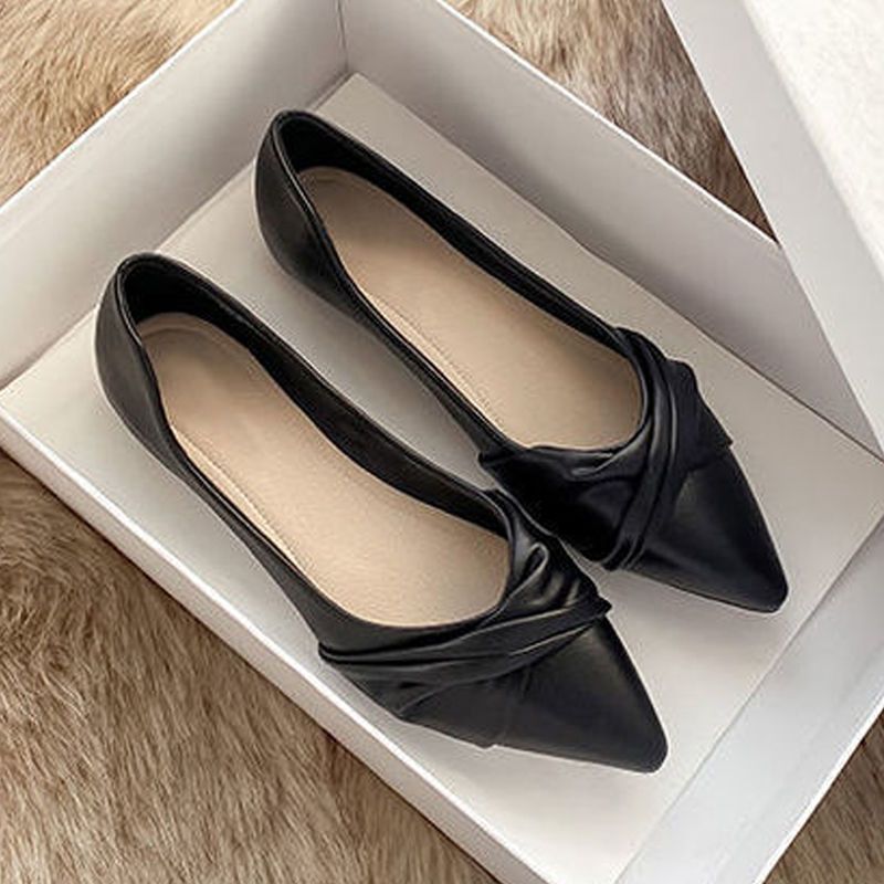 New Chanel-style Pointed-toe Flat Shoes For Women