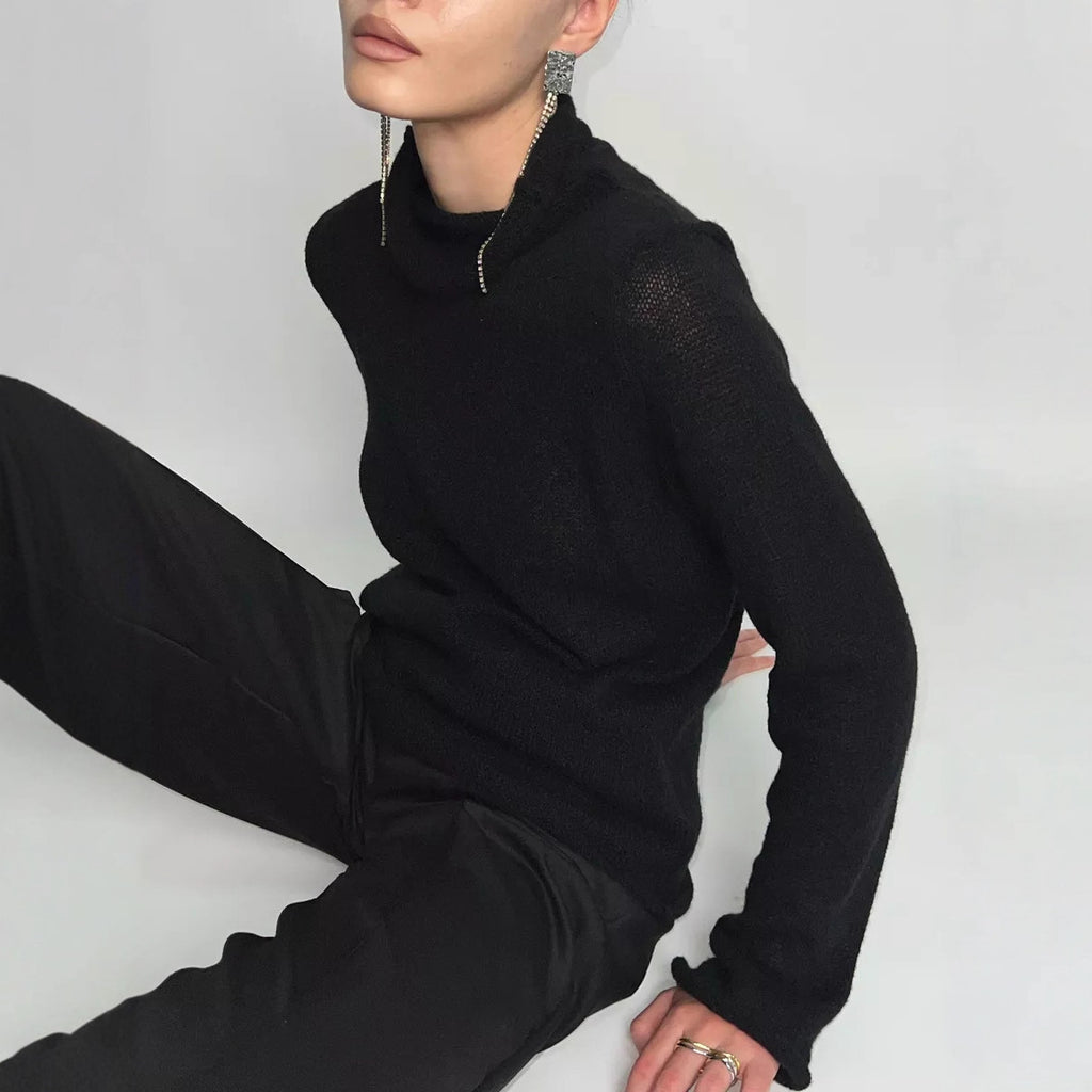 Hollow Out Sweater Women  INS Style Soft Loose Knit Long Sleeve Cover-Up