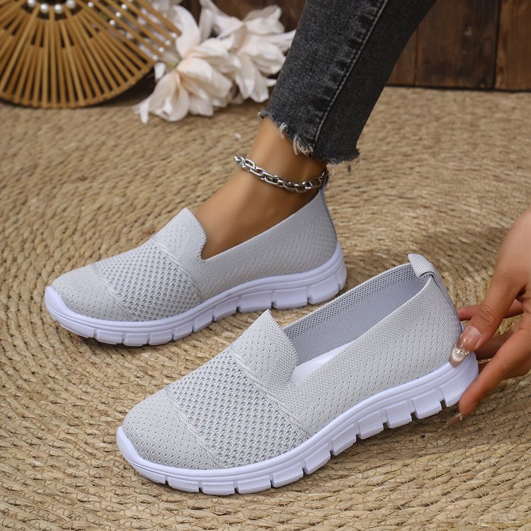 Mesh Breathable Flat Solid Color Casual Shoes For Women
