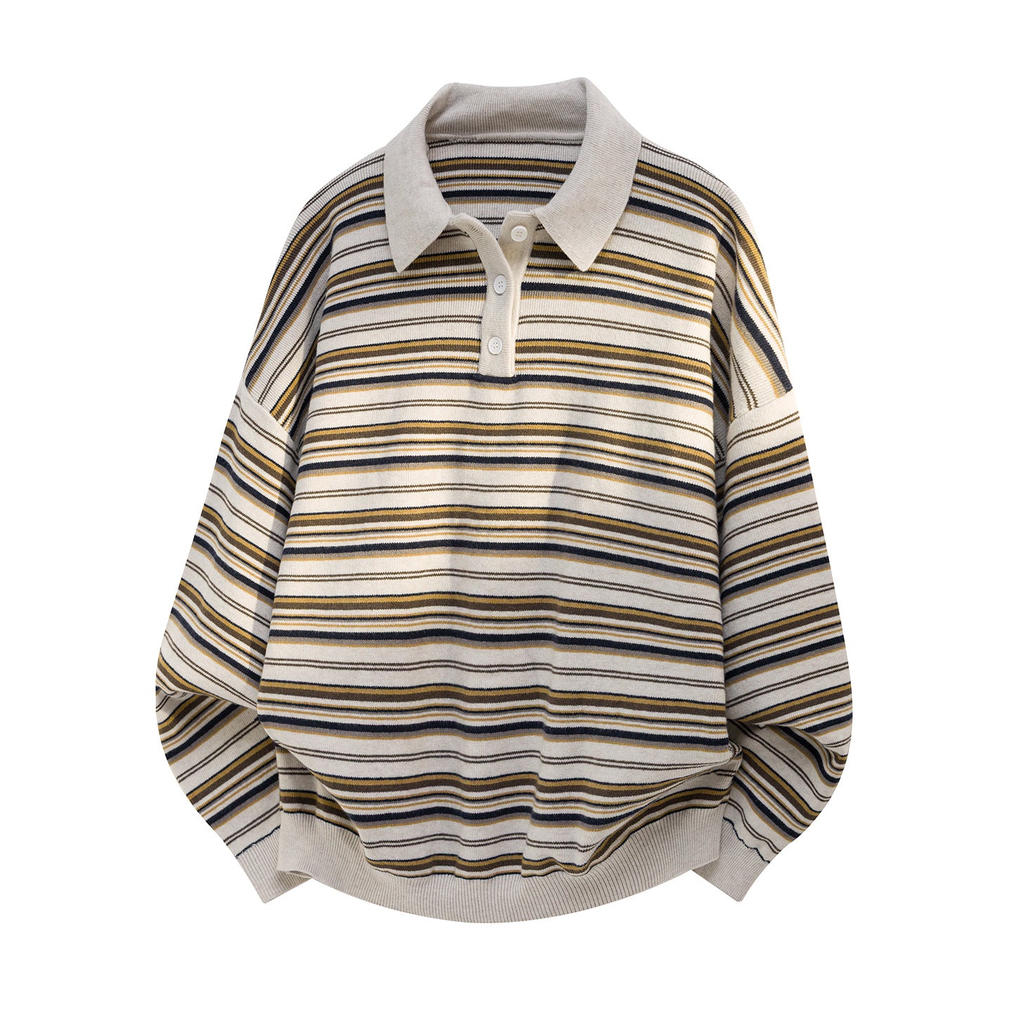 Striped collar sweater for men