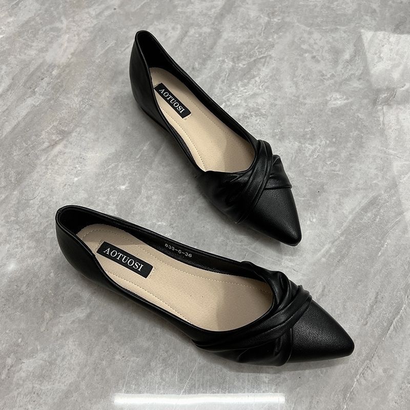 New Chanel-style Pointed-toe Flat Shoes For Women
