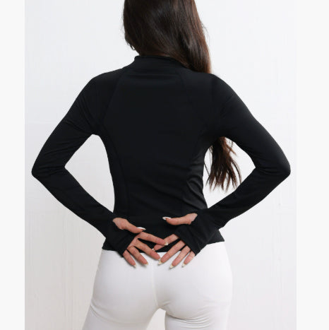 Yoga Stand Collar Zipper Cardigan Sports Jacket