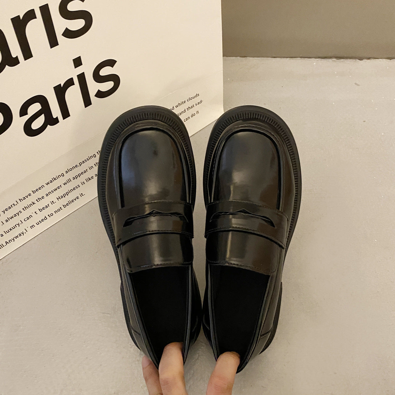 New Vintage Springfall Casual Preppy-style Leather Shoes For Women