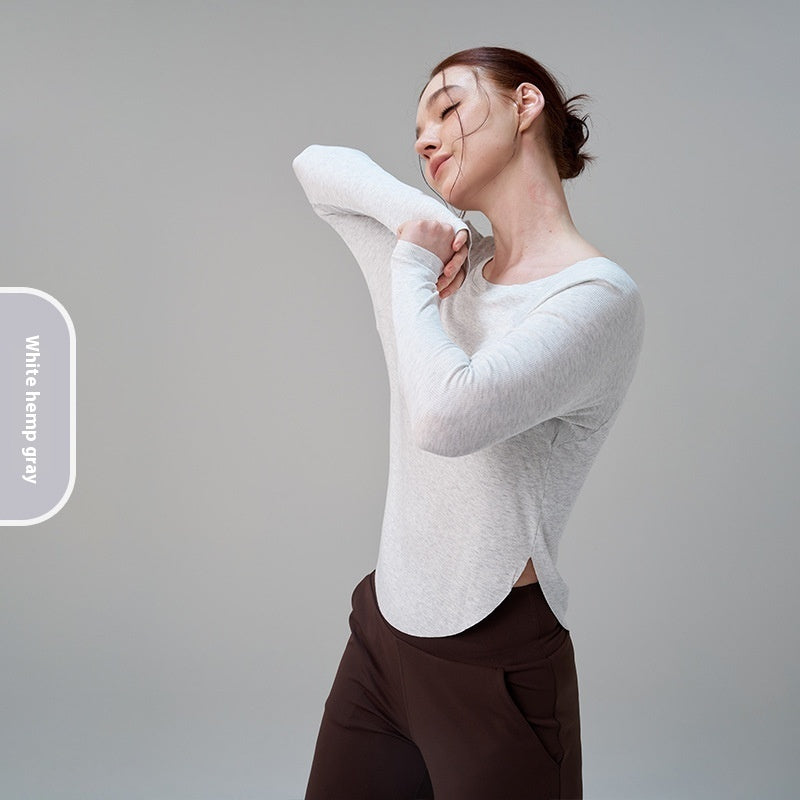 Sexy Off-the-shoulder Yoga Leisure Draping Sports Long Sleeve