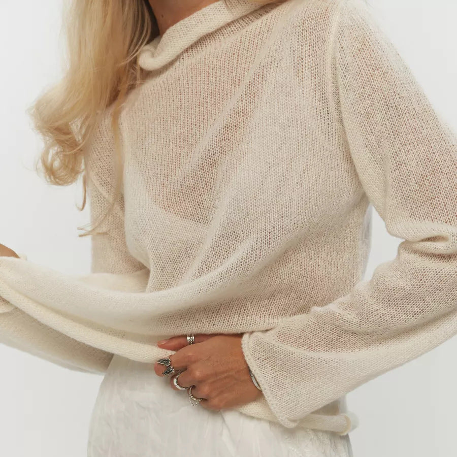 Hollow Out Sweater Women  INS Style Soft Loose Knit Long Sleeve Cover-Up