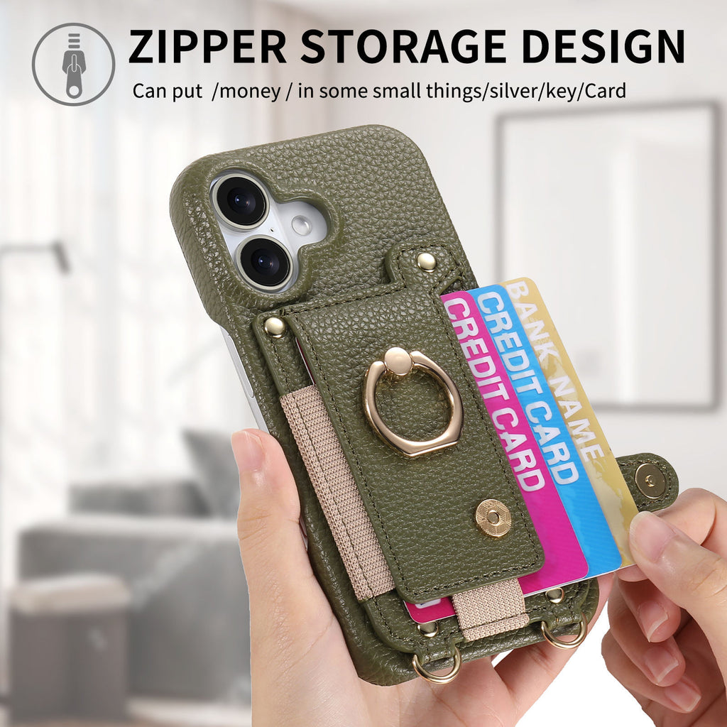 Custodia Pelle Tracolla Porta Carte