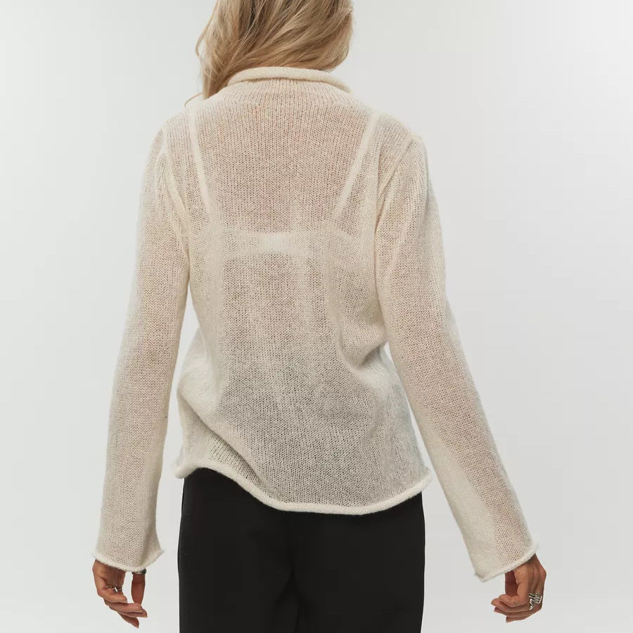 Hollow Out Sweater Women  INS Style Soft Loose Knit Long Sleeve Cover-Up