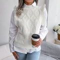 Diamond knitted vest sweater women's clothing
