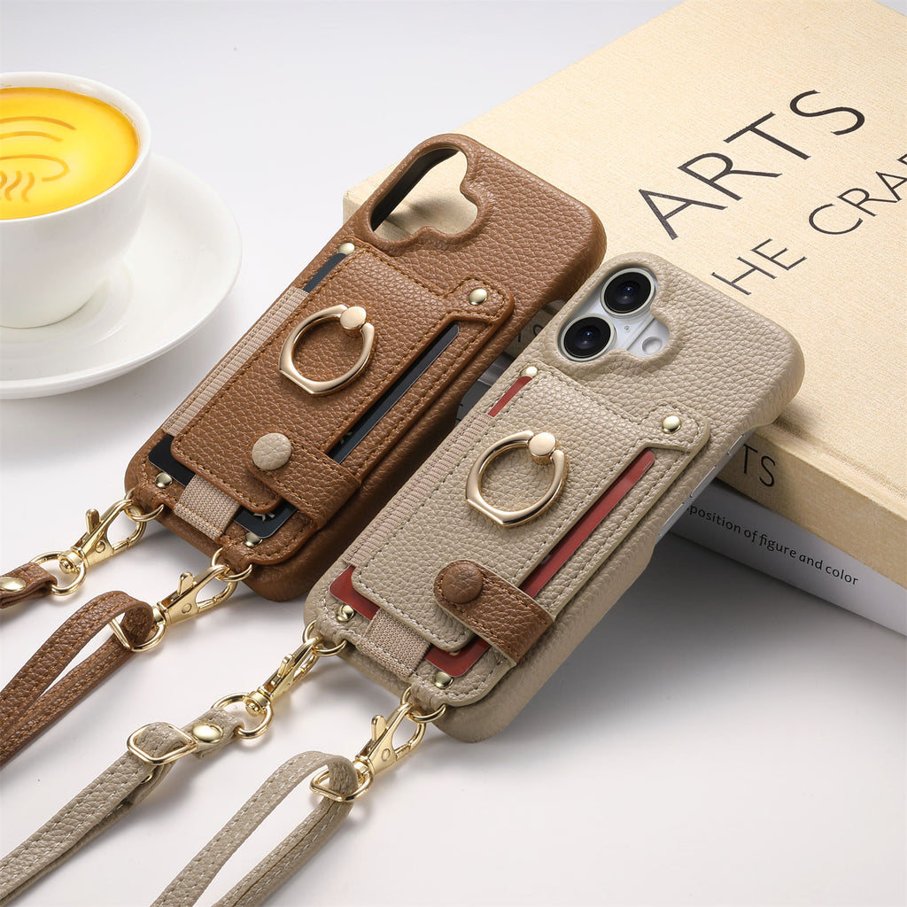 Custodia Pelle Tracolla Porta Carte