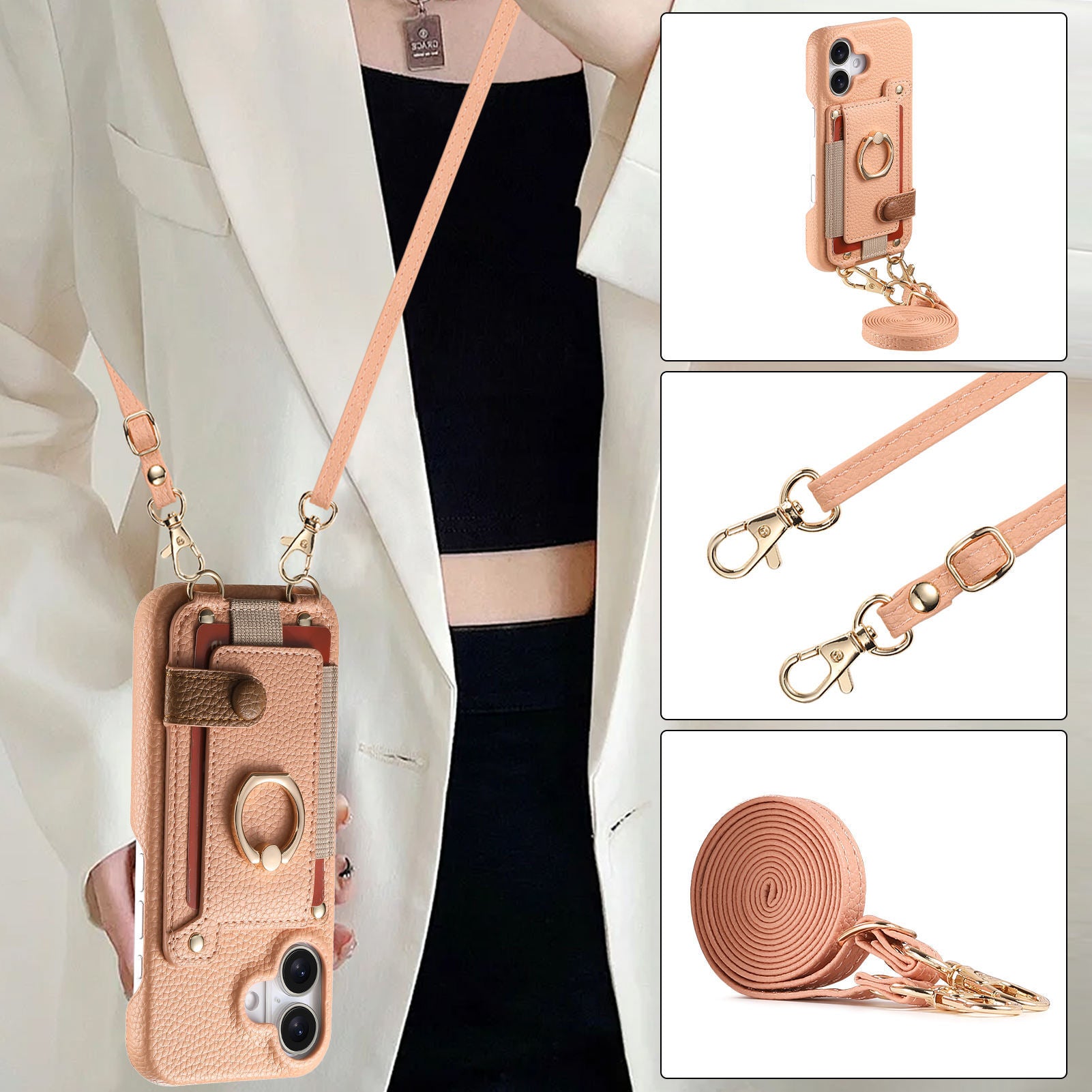 Custodia Pelle Tracolla Porta Carte