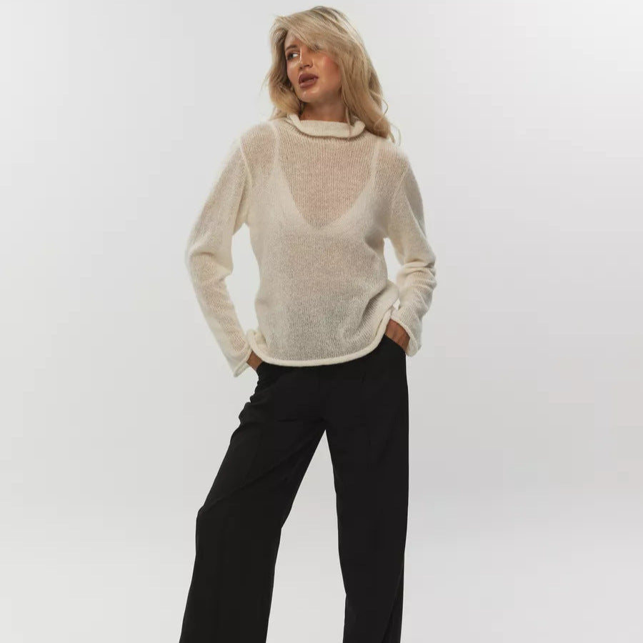 Hollow Out Sweater Women  INS Style Soft Loose Knit Long Sleeve Cover-Up