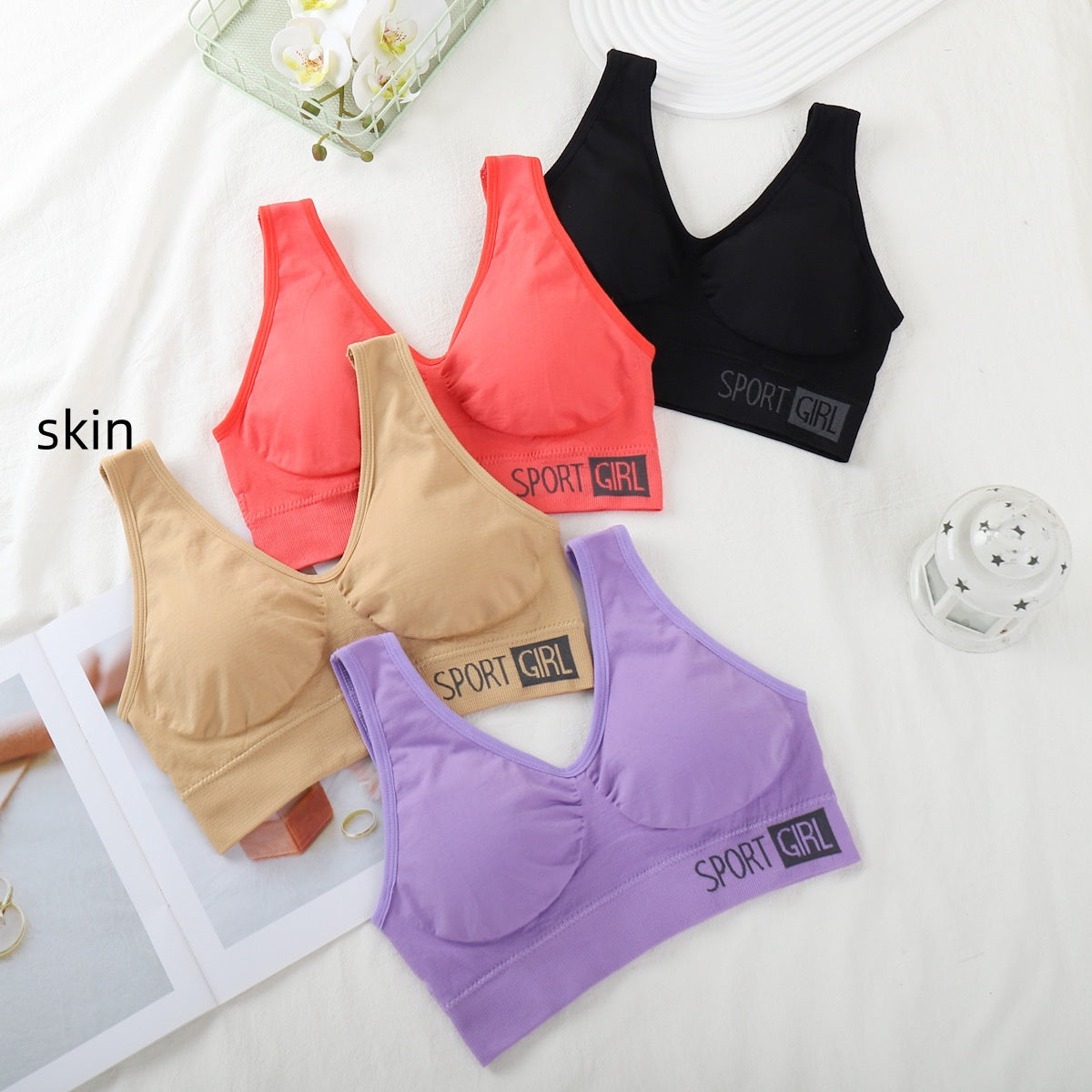 Vest Yoga Sports Underwear Women's Running Push Up Without Steel Ring