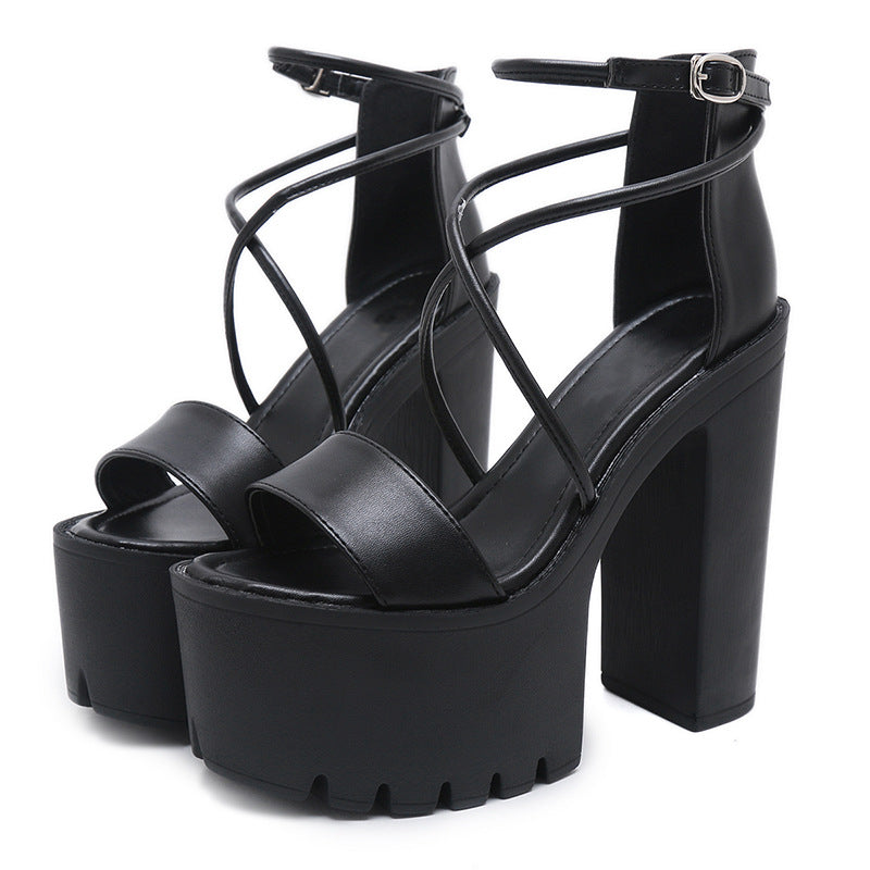 Nightclub Dj Bar Performance Shoes Cross Strap Sandals For Women