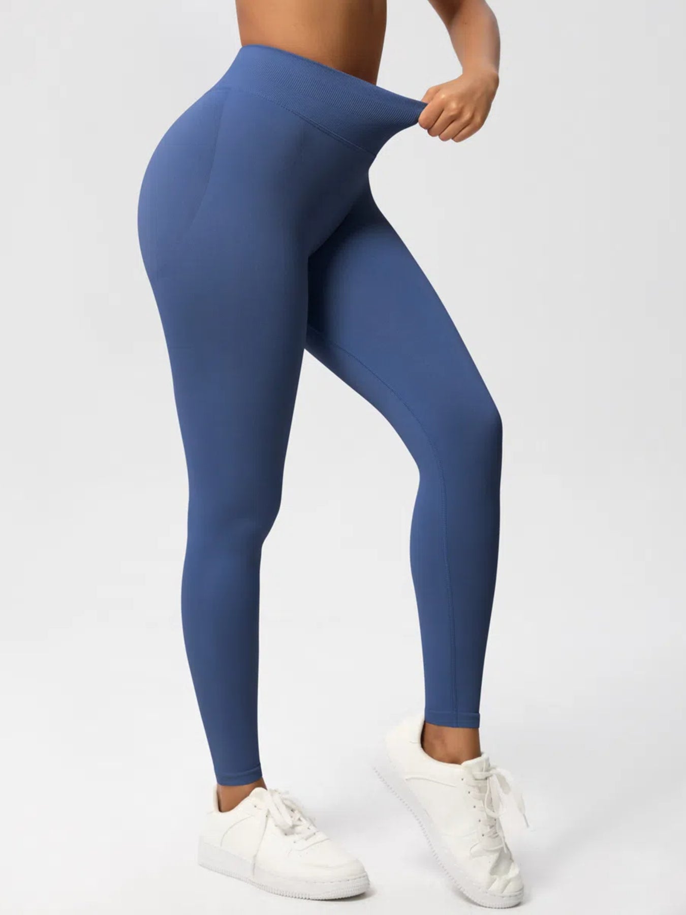 Sexy High Elastic Women's Solid Tights High Waist Workout Yoga Leggings, Scrunch Butt Lifting Elastic Pants, Tummy Control Butt Lifting Workout Yoga Athletic Pants