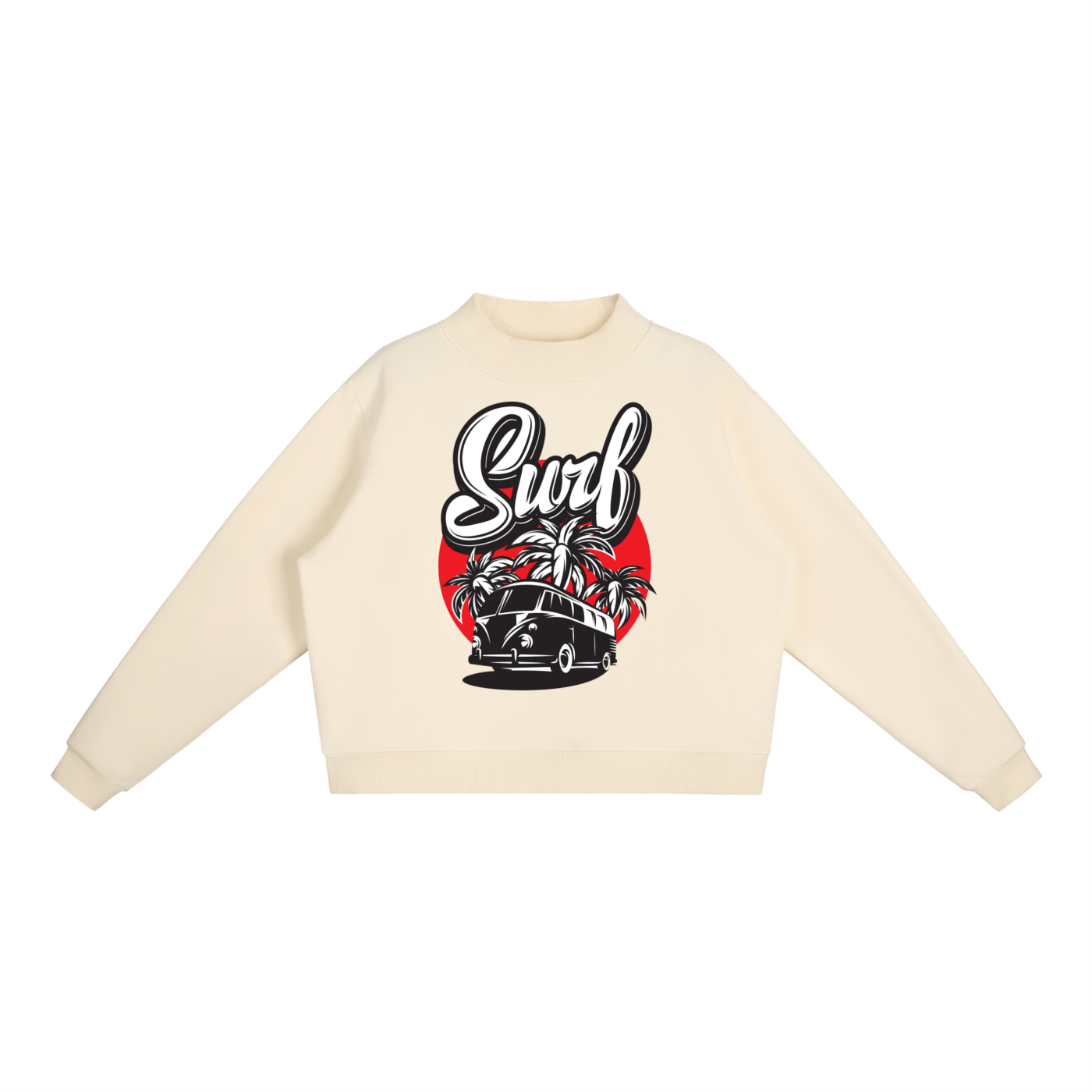 Pruzora, Fleece Mock,Mock-Neck Crew Sweatsh