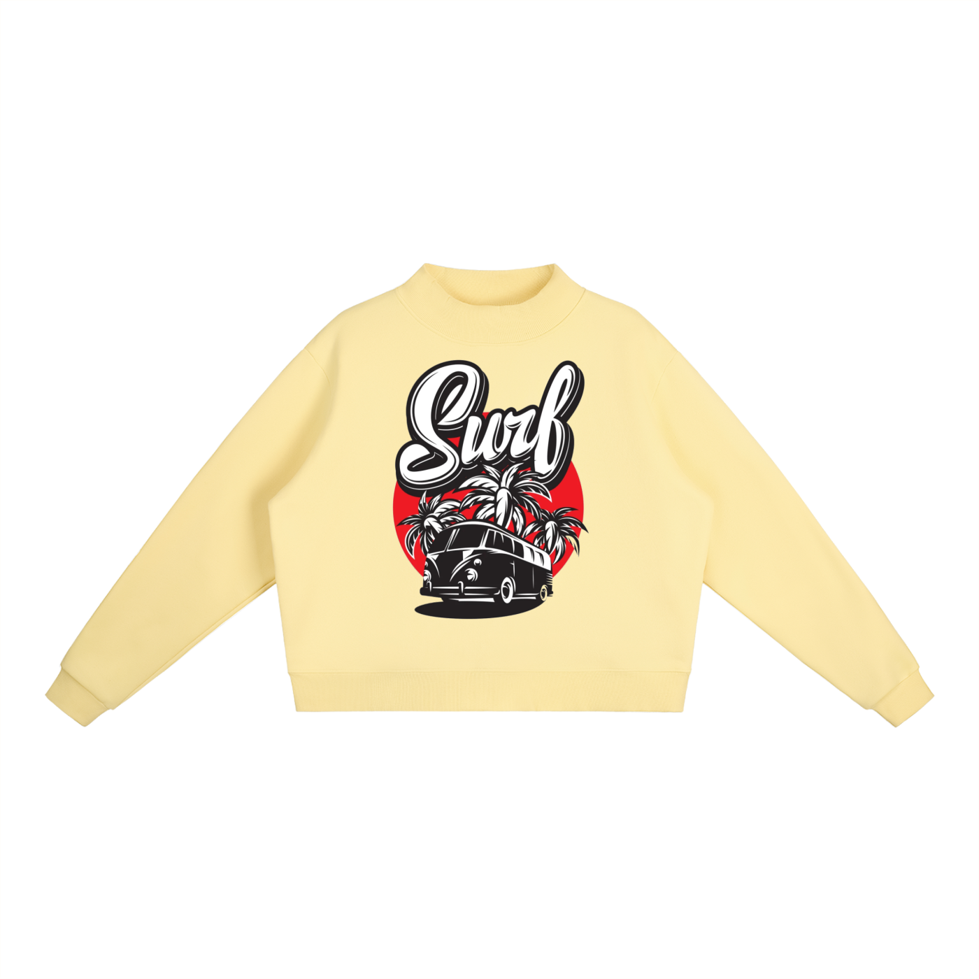 Pruzora, Fleece Mock,Mock-Neck Crew Sweatsh