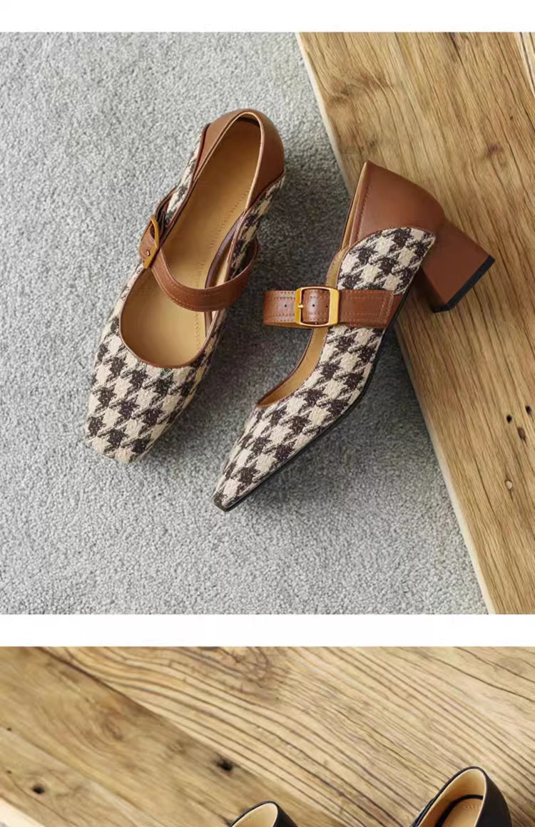 Retro Mary Jane Shoes With A Single Buckle For Women