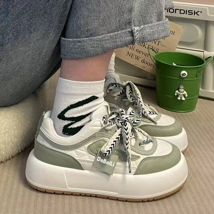 Retro Hong Kong Style Thick Sole Casual Board Shoes For Women