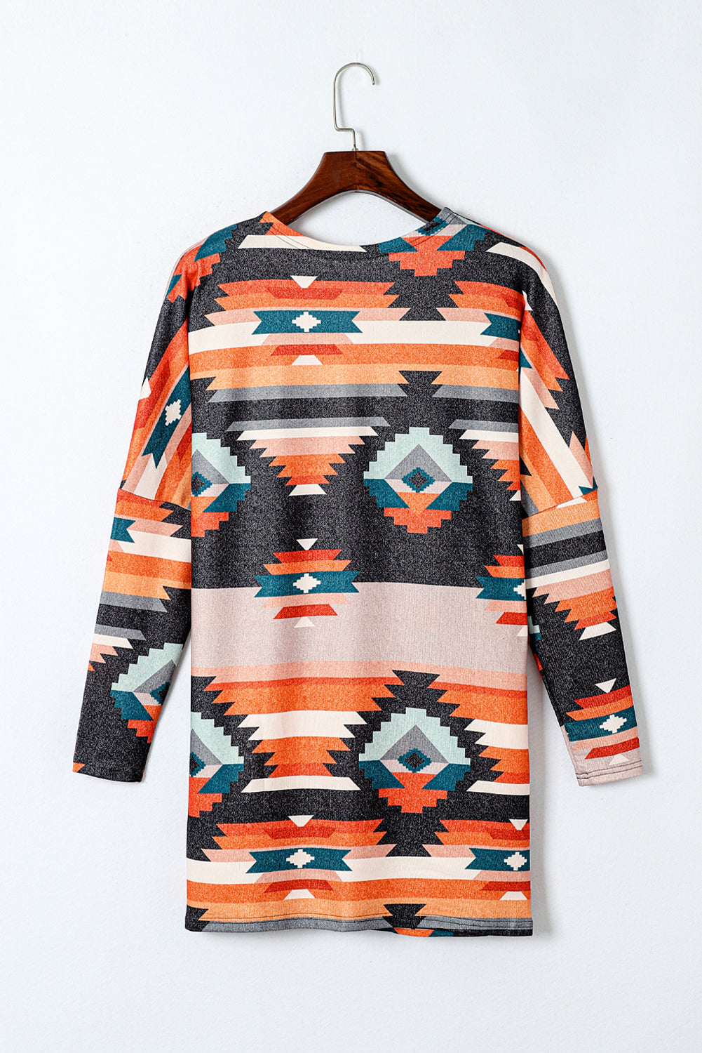 Cardigan Donna Arancione Stampa Azteca