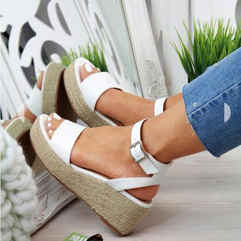 Wedge Sandals For Women Hemp Rope Sole Platform Shoes