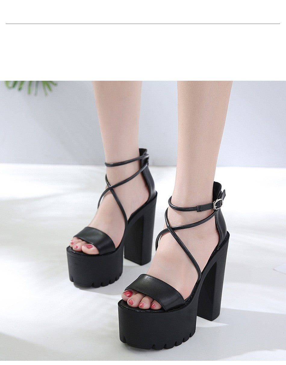Nightclub Dj Bar Performance Shoes Cross Strap Sandals For Women