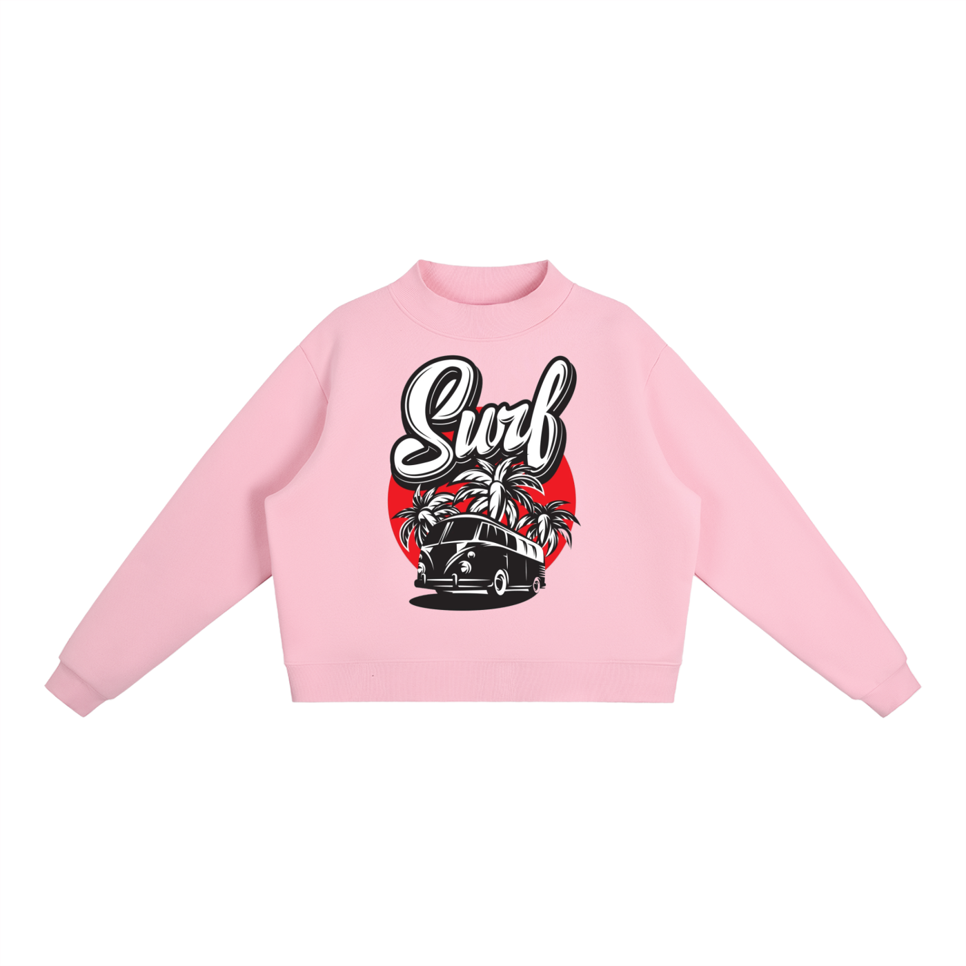 Pruzora Essential Fleece Mock-Neck Crew Sweatshirt