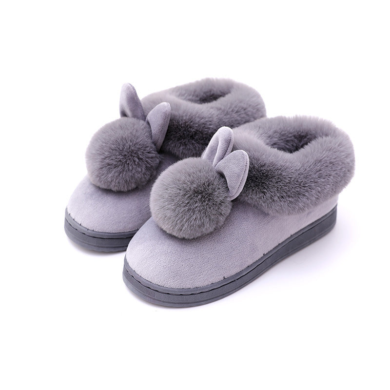 Long Ear Single Ball Cotton Shoes For Men And Women