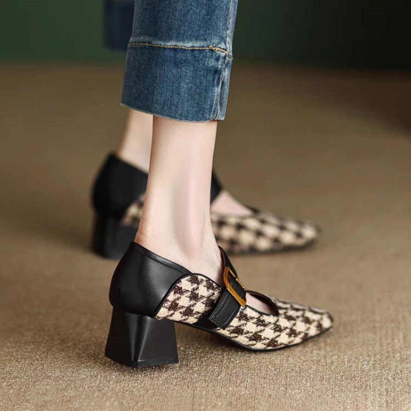 Retro Mary Jane Shoes With A Single Buckle For Women