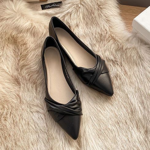 New Chanel-style Pointed-toe Flat Shoes For Women