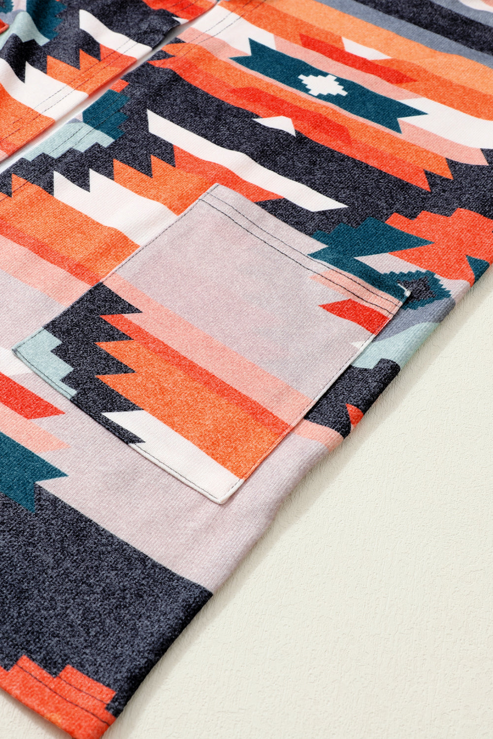 Cardigan Donna Arancione Stampa Azteca