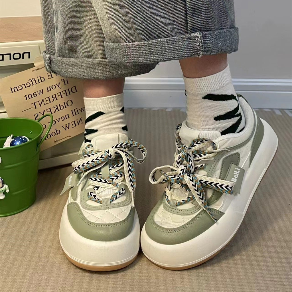 Retro Hong Kong Style Thick Sole Casual Board Shoes For Women