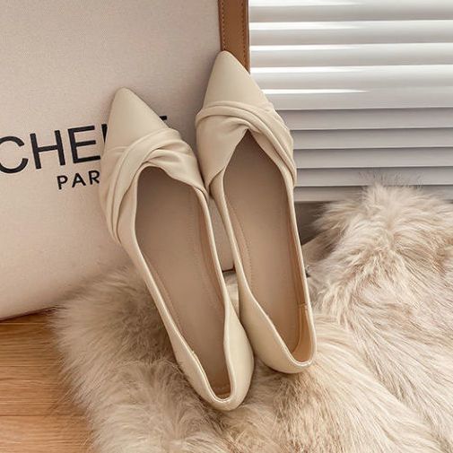 New Chanel-style Pointed-toe Flat Shoes For Women