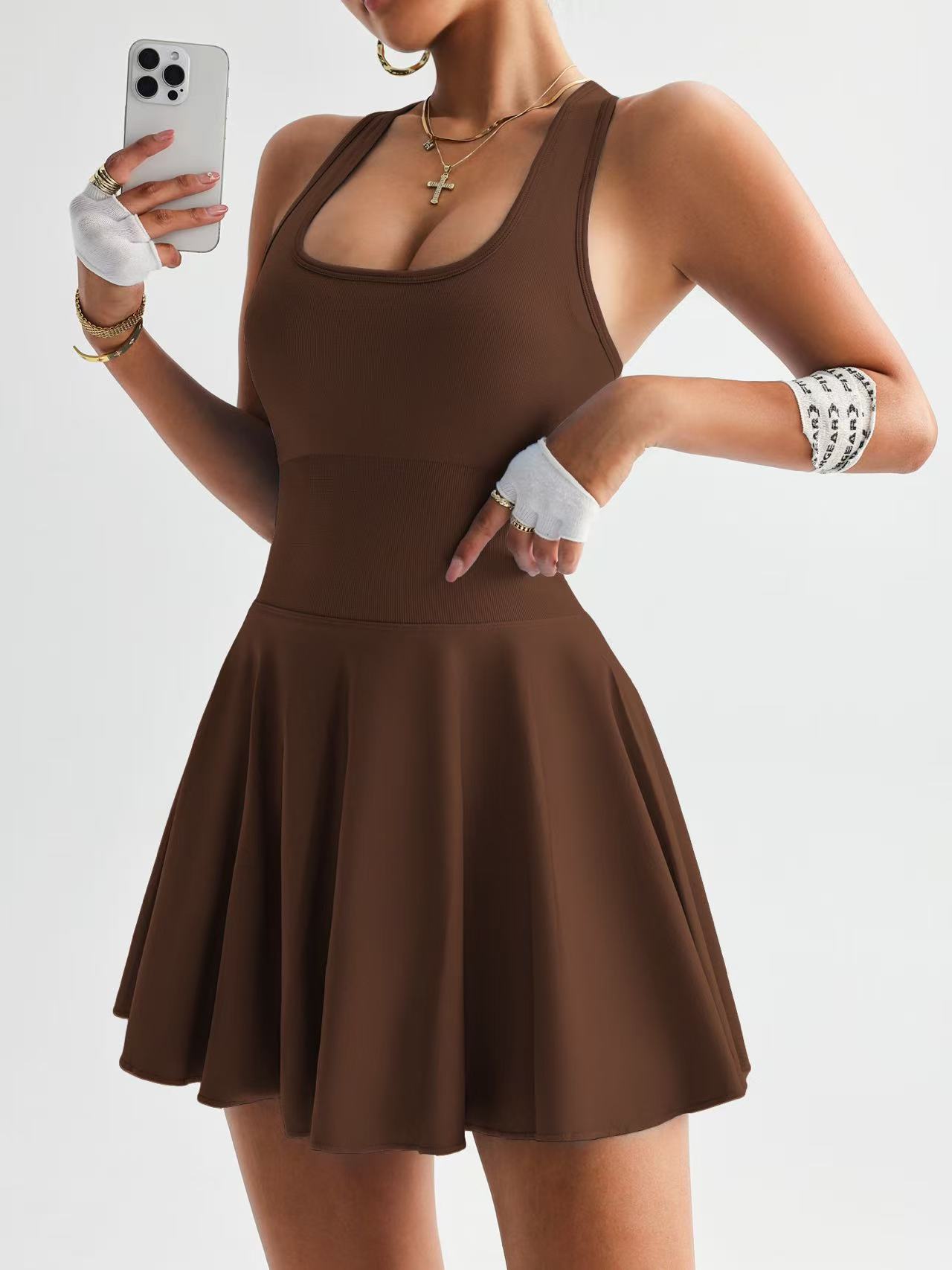 Womens Yoga Dress Ultimate Comfort Free Movement High Waist Tummy Control