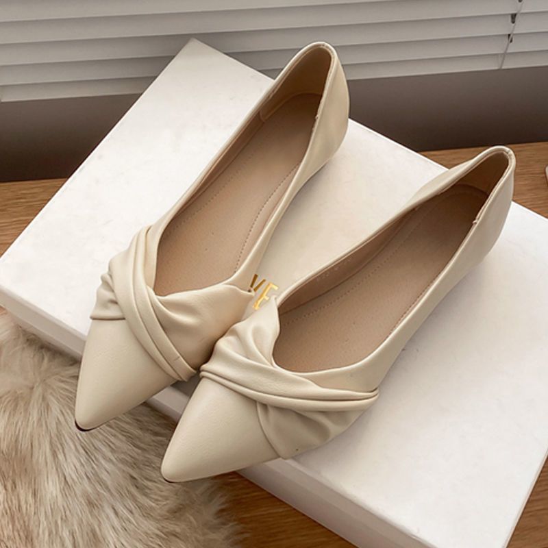 New Chanel-style Pointed-toe Flat Shoes For Women