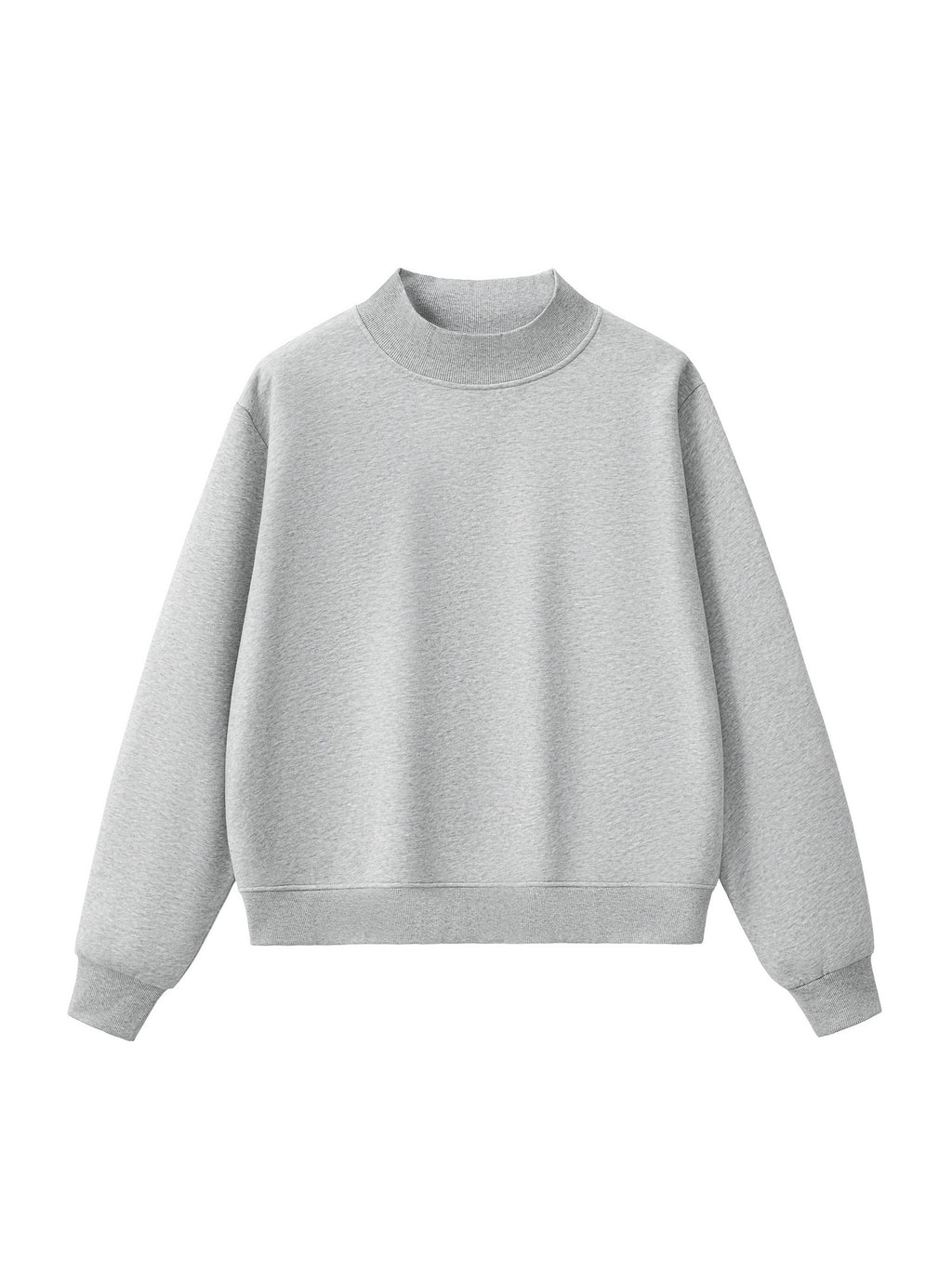 Pruzora Essential Fleece Mock-Neck Crew Sweatshirt